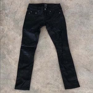 True Religon Black Leather Pants